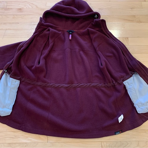 Lands End women’s size small 6-8 merlot purple fleece jacket hooded cozy coat - Picture 7 of 10